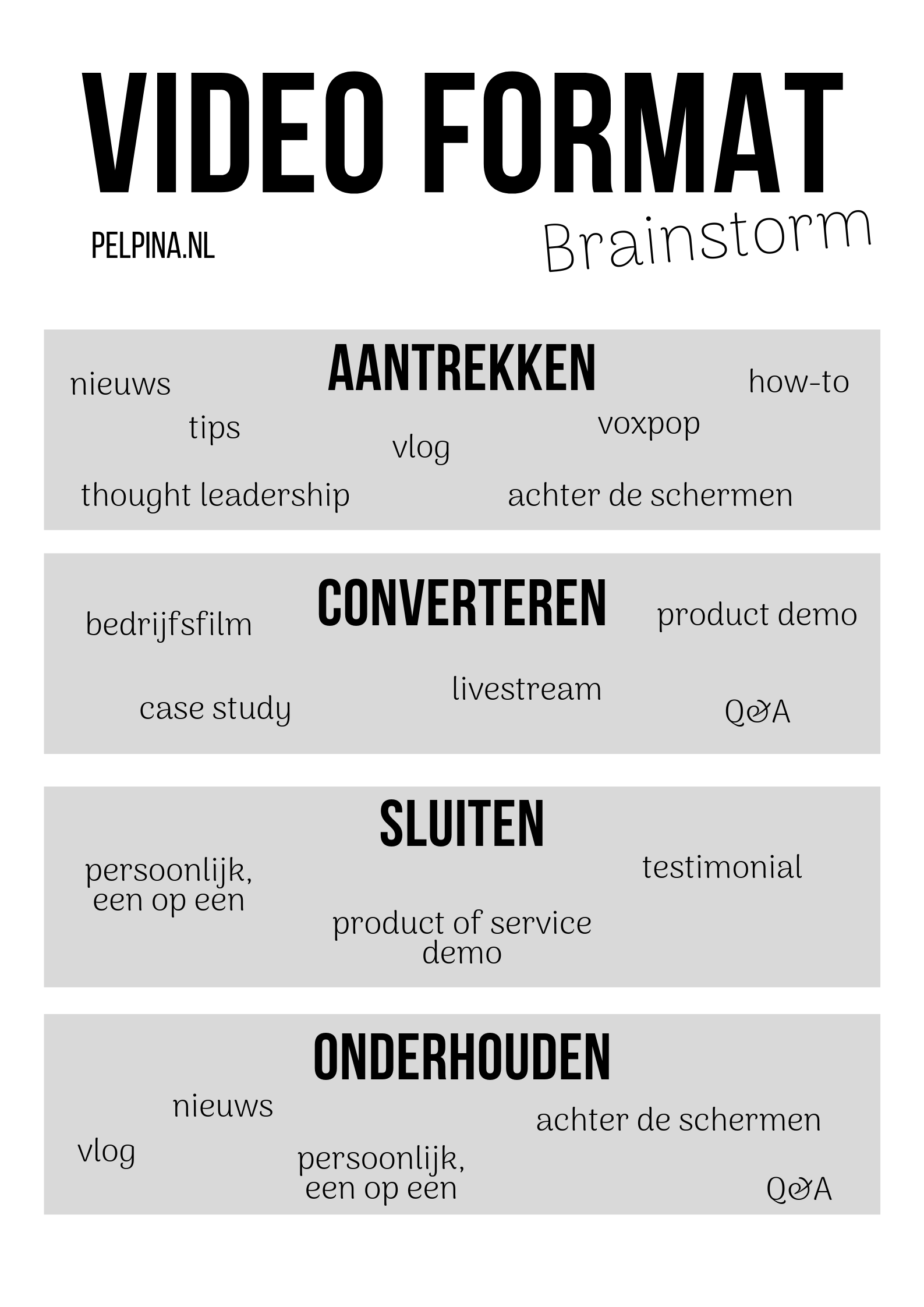 Brainstorm-canvas voor het juiste video-format
