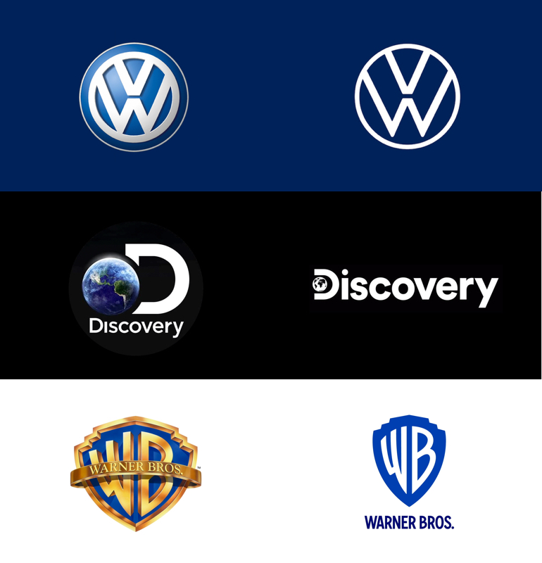 Online designtrends 2020: flat logo.