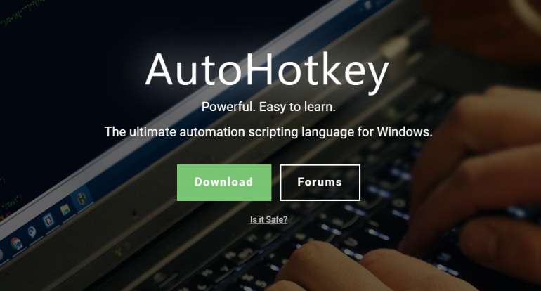 Screenshot van de tool AutoHotkey.
