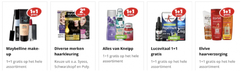 Trekpleister reclame met 1+1 gratis.