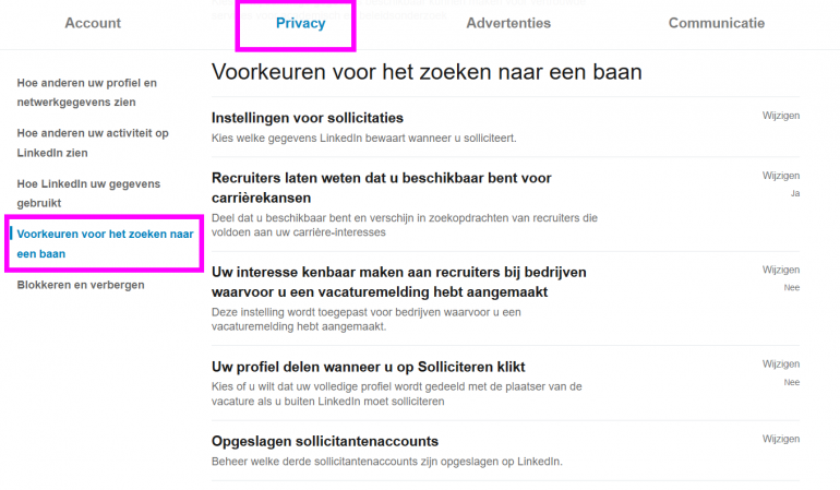 privacy-instellingen.