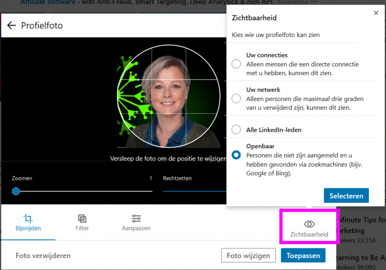LinkedIn-profielfoto aanpassen.