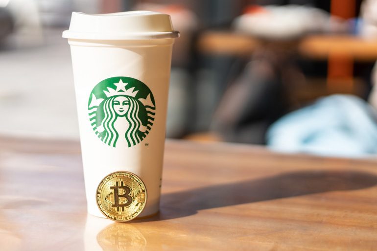 Starbucks-cup en bitcoin. 