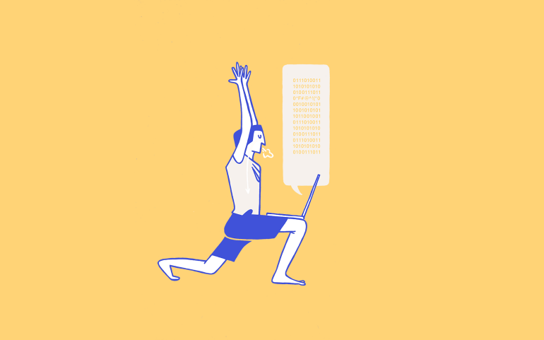 9-tot-5-mentaliteit yoga en laptop