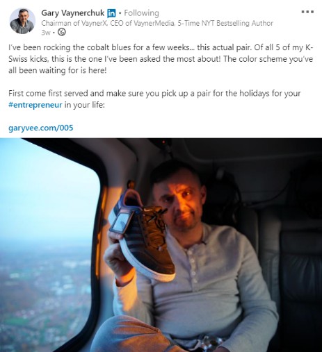 Gary Vee LinkedIn K-Swiss