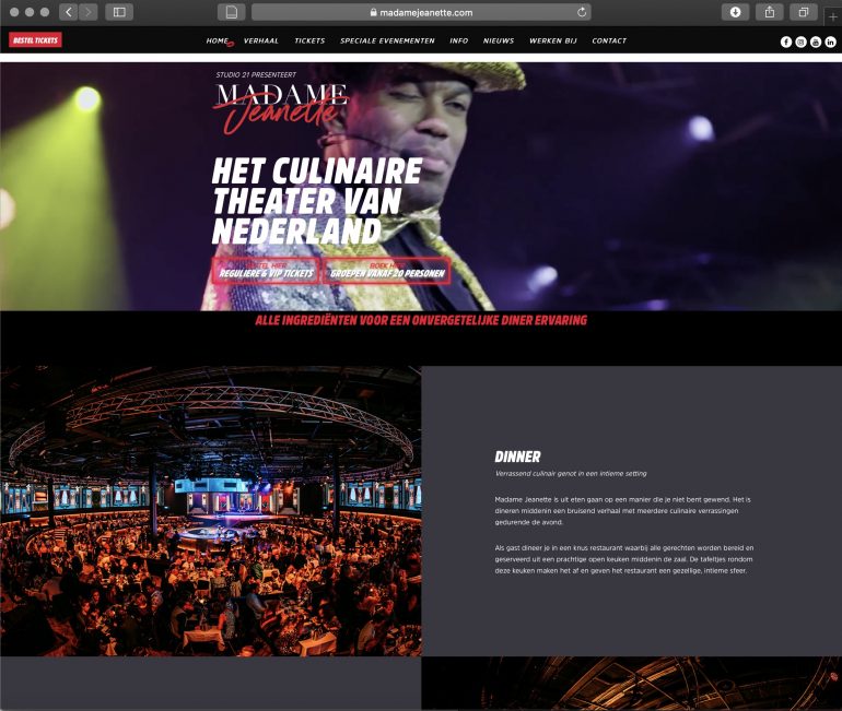 Screenshot van productpagina van Madame Jeanette.