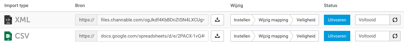 Import van een .xml-datafeed in de feed-management-tool Channable.