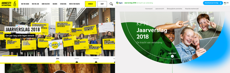 Jaarverslagen Amnesty International en KPN.
