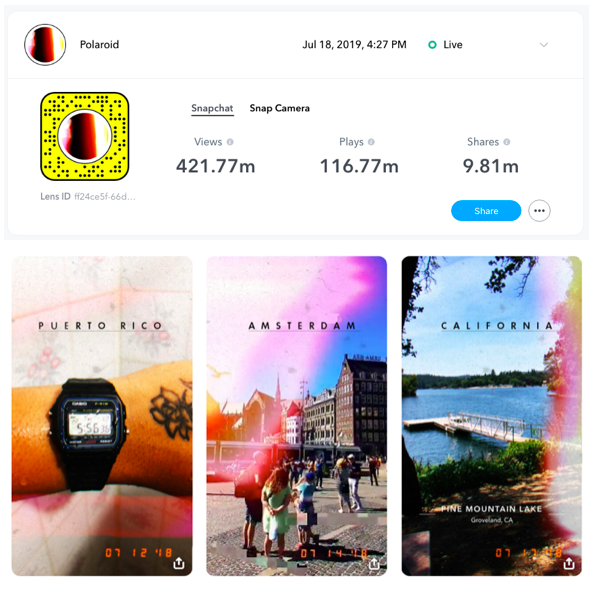 Polaroid Snapchat Lens by Arfected