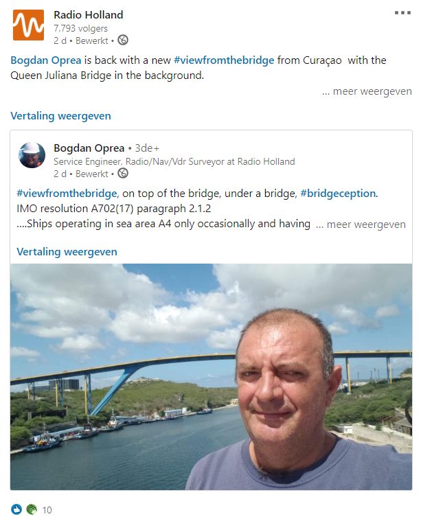 Radio Holland op LinkedIn, een voorbeeld-post