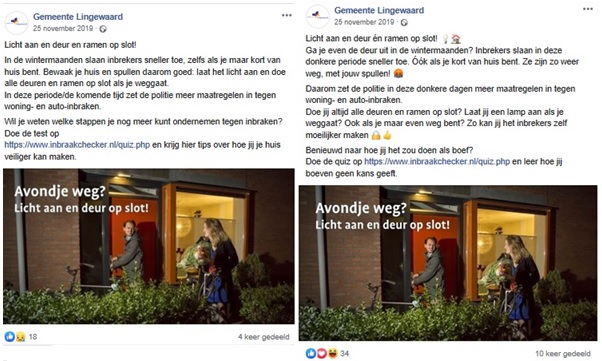 Test met verschillende social media content voor gemeenten.