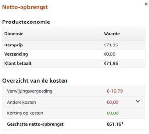 Netto opbrengst