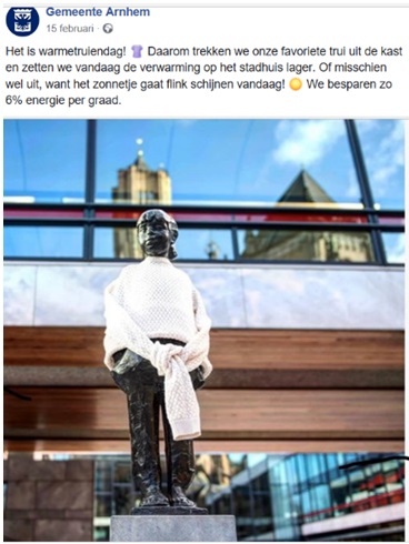 Voorbeeld van een socialmedia-post van een gemeente.