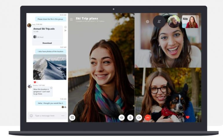 Screenshot van Skype, een tool voor online videobellen.