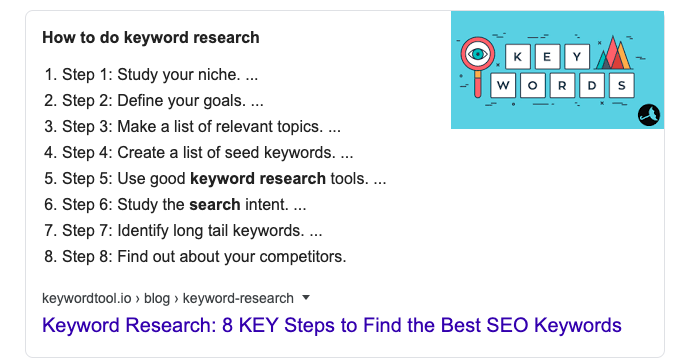 Een voorbeeld van een how to rich snippet
