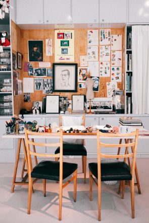 Inspiratiewand bij werkplek thuiswerken.