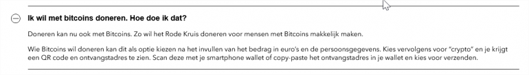 Rode Kruis Nederland over bitcoindonaties.