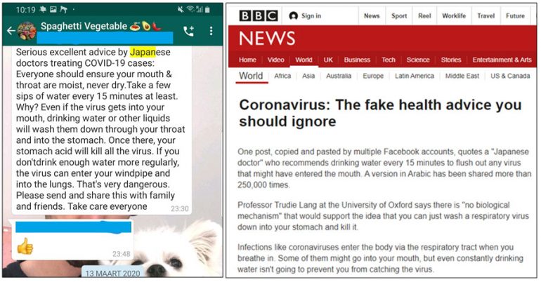 Nepnieuws dat via WhatsApp wordt verspreid, wordt ontkracht door de BBC.