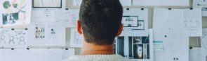 Man looking at notes