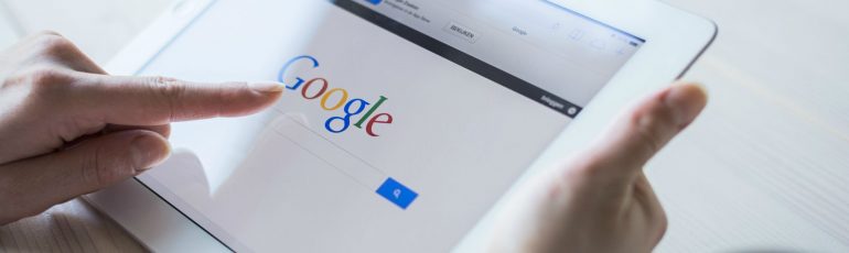 Google op een tablet.
