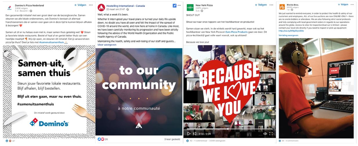 Social posts voorbeelden van lokale marketing.