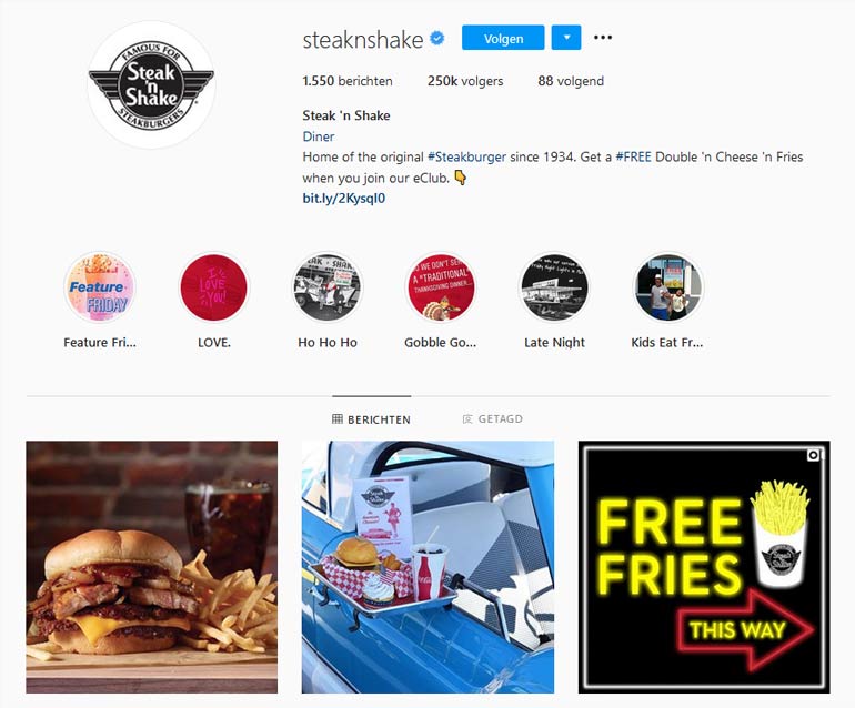 Steak n shake op Instagram.