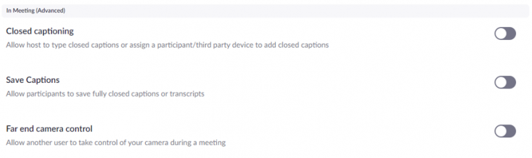 In meeting settings Zoom