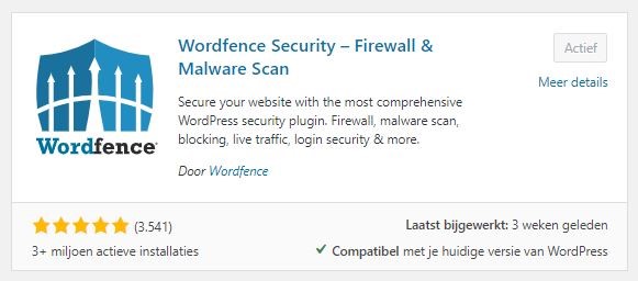 Wordfence beveiliging