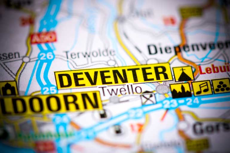 Deventer op de kaart.