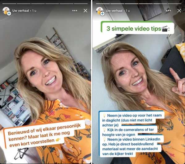 LinkedIn Stories van Ellen van Dieren.