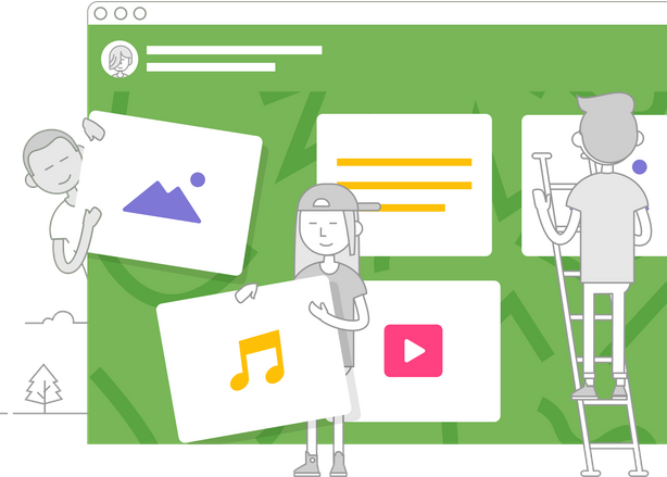 Grafische weergave van een Padlet-prikbord