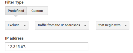 Google Analytics IP Filter