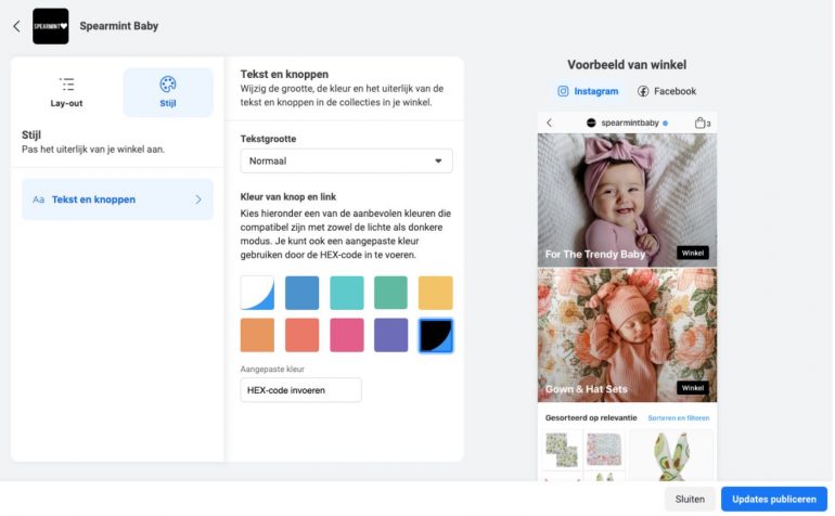 Het inrichten van je Shops via Facebook.