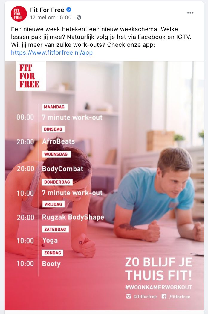 Fit for Free video Facebook.
