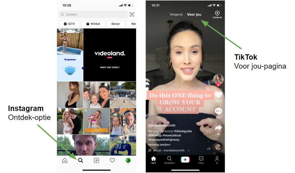 Het verschil tussen je volgers op TikTok en Instagram.
