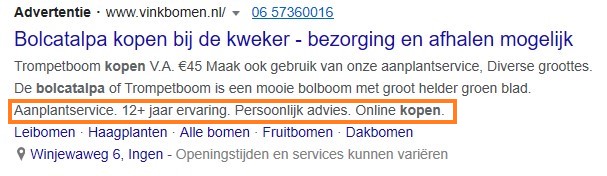 Voorbeeld 2: Highlight-extensie