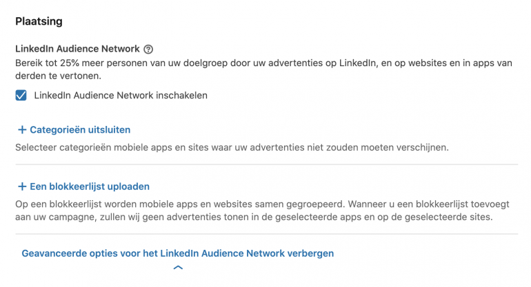 LinkedIn Audience Network update