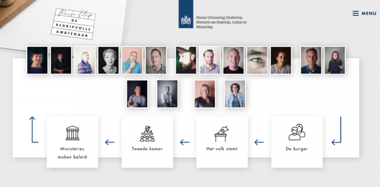 Screenshot van de website De begripvolle ambtenaar