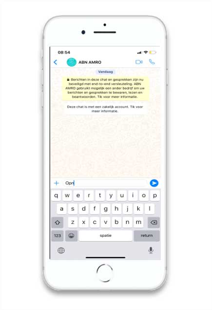 Solliciteren bij ABN Amro met WhatsApp.