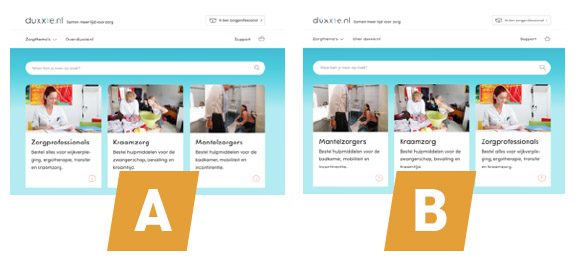 De volgorde van Content Blokken op de homepage zorgde voor een toename in CTR en conversie
