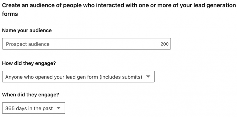 remarketing linkedin lead gen forms