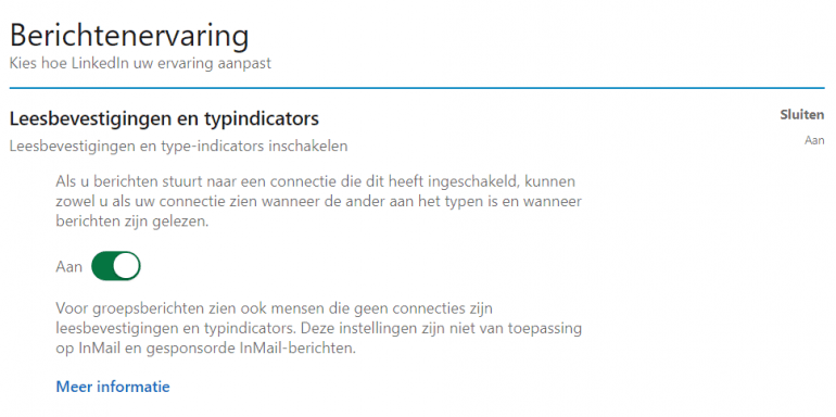 LinkedIn berichtenervaring