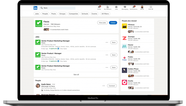 Zoeken op LinkedIn op desktop