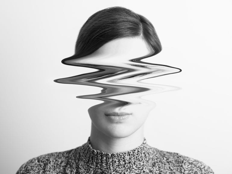 Vrouw gezicht abstract gemaakt.