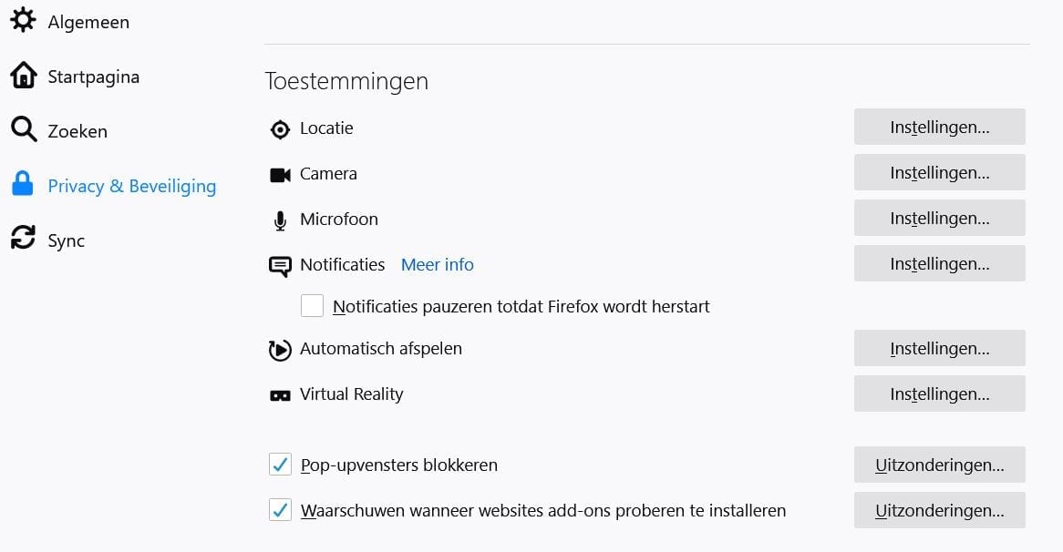 Hoe je pushmeldingen uitzet in Firefox.