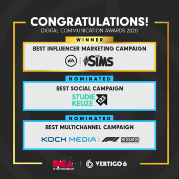 Vertigo 6 wint Goud bij Digital Communication Awards