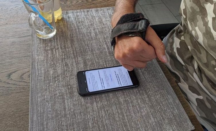 De app testen met een motorische beperking.