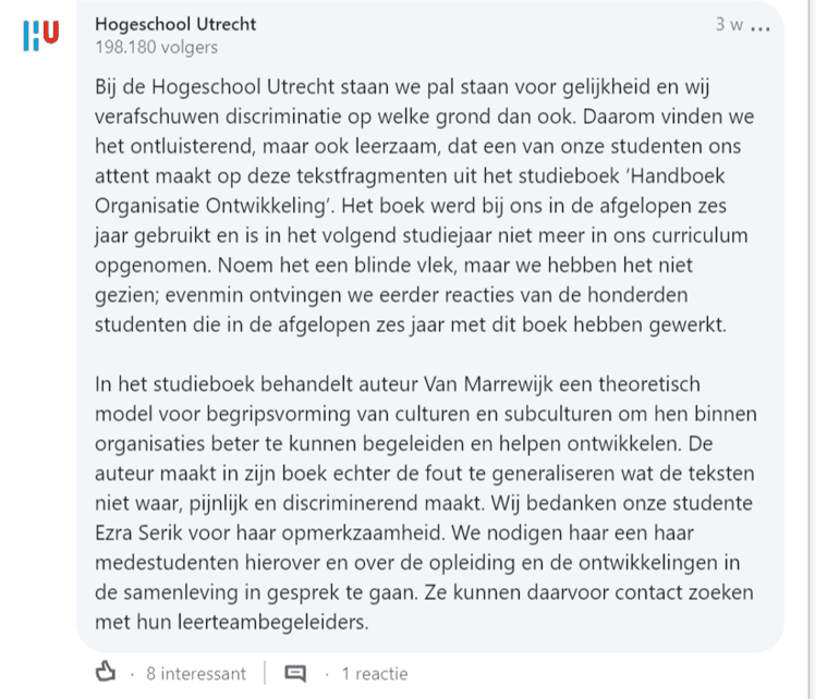 linkedin reactie