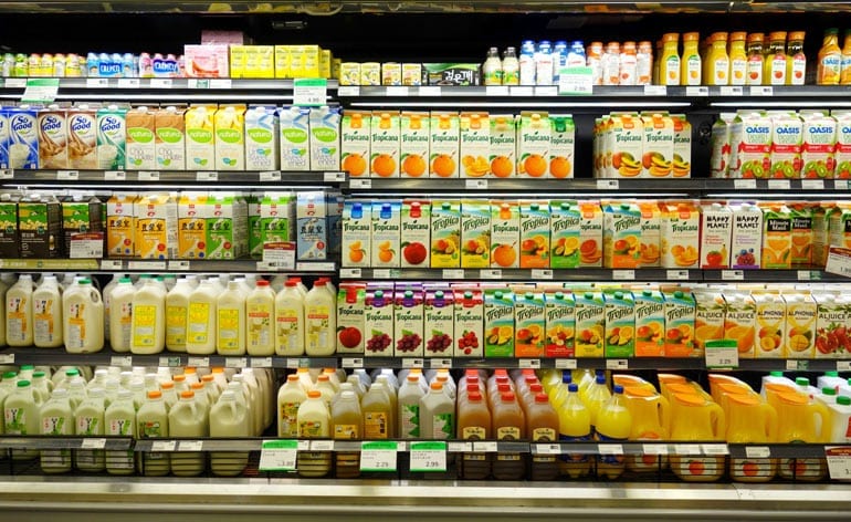 Tropicana in de supermarkt.