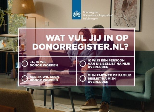 Vervolgcampagne nieuwe Donorregister is een reminder om je keuze in te vullen